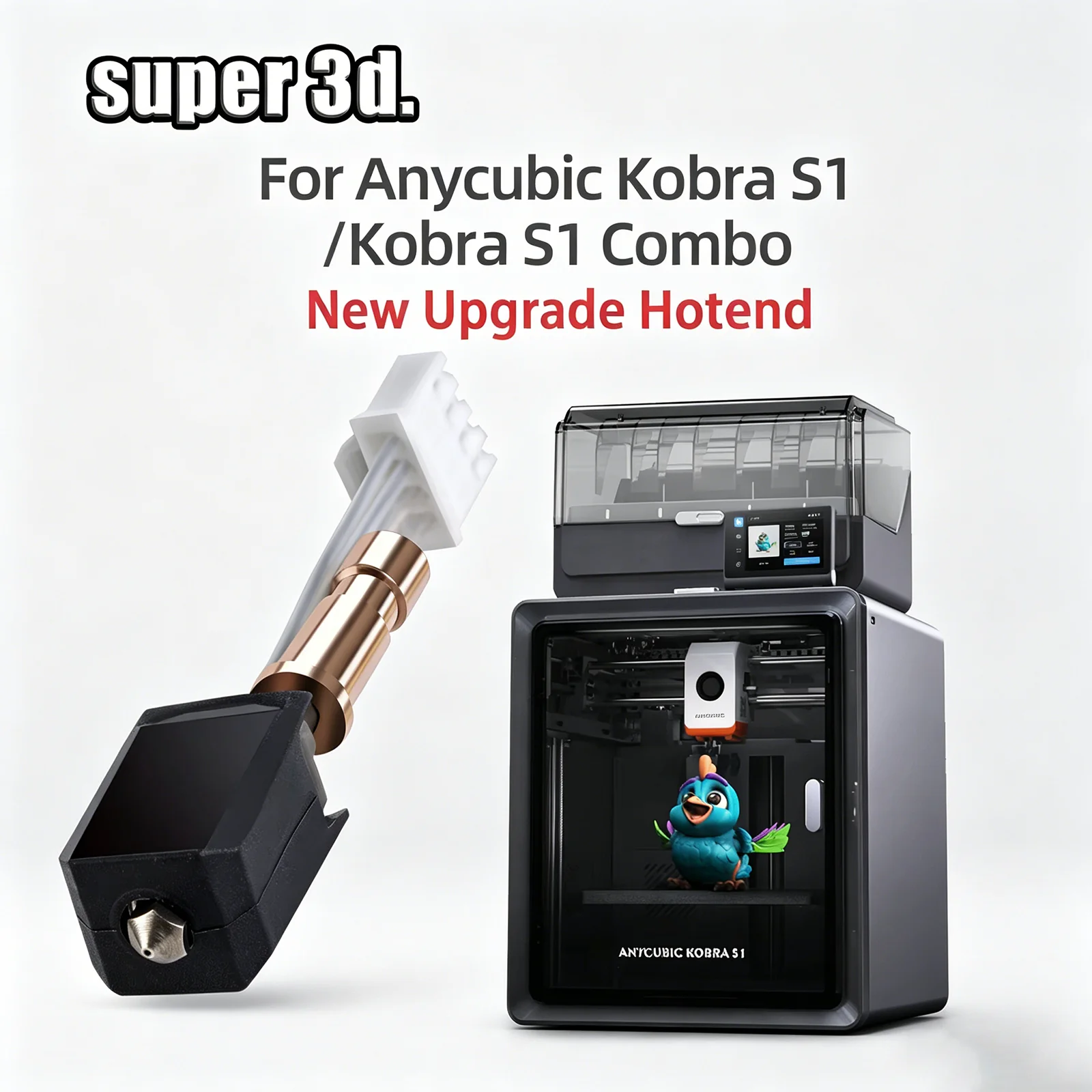 

Комплектующие для 3D-принтера Anycubic Kobra S1: Модернизированный керамический нагревательный элемент (хотэнд) 200K для Kobra S1, комбо-хотэнд с быстрым нагревом