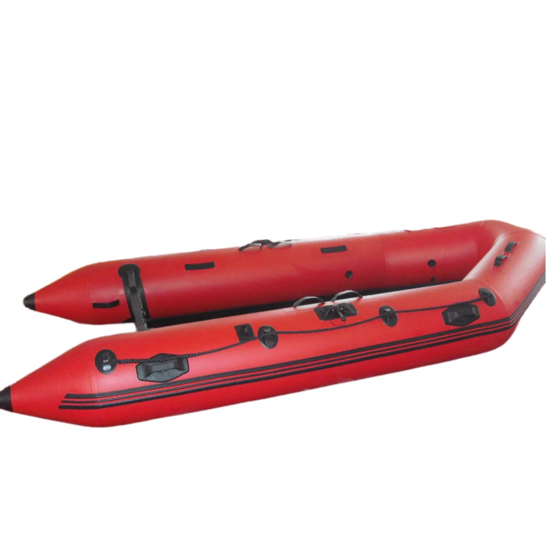 يخت رياضي PVC قابل للنفخ يتسع لـ 2-4 أشخاص قارب كاياك مع مجاديف ألومنيوم ومحرك خارجي #6