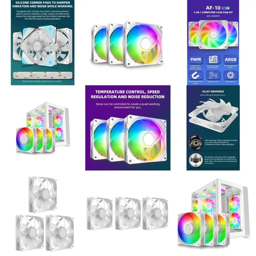 

H9EB 120mm ARGB Case Fan 12mm Thickness PWM Fan 5V 3PIN ARGB Fan for Radiator CPU Coolers Computer Case 800-1800RPM