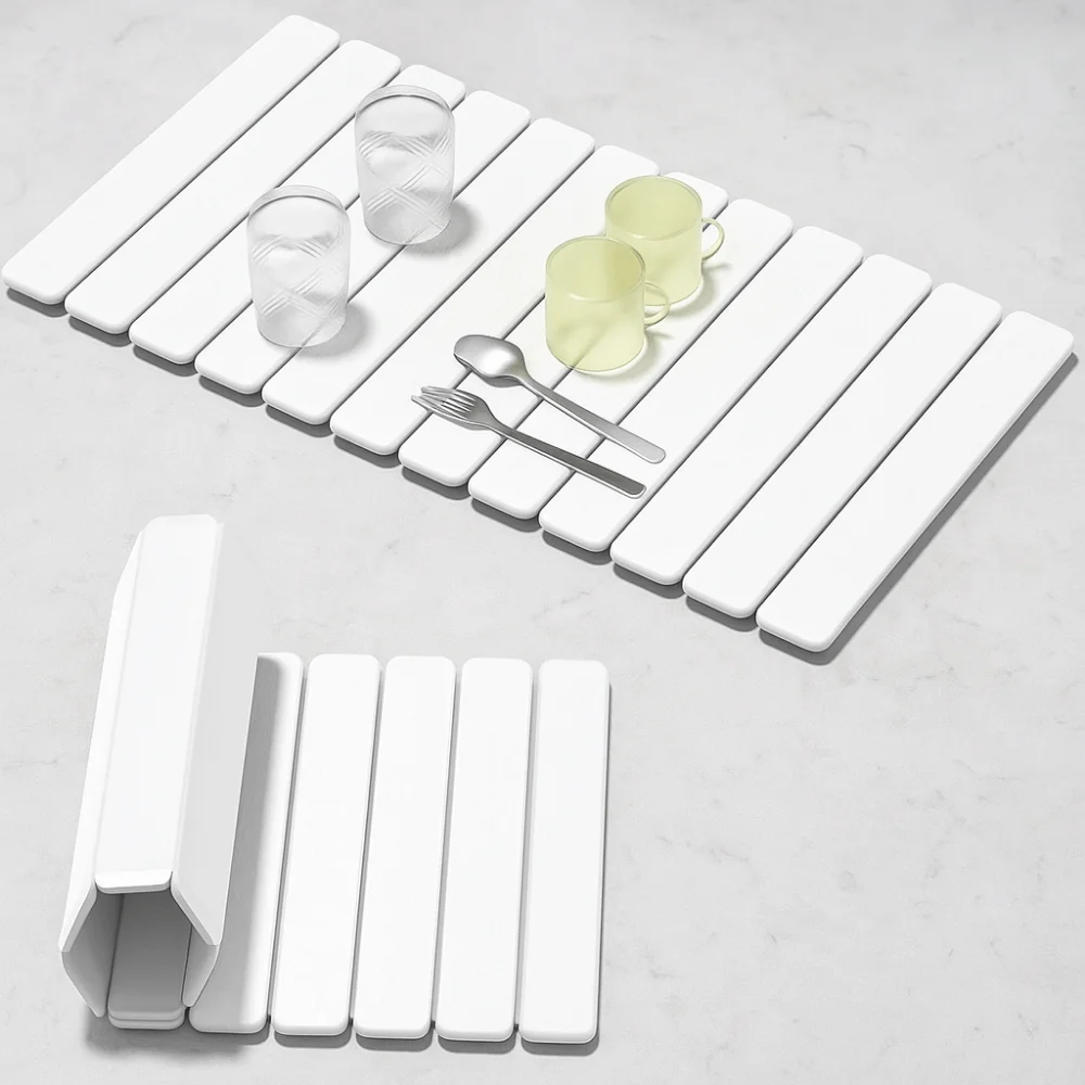 

Large Quick Drying Mat Fast Absorbent Stone for Kitchen Counter Collapsible Diatomaceous Earth Dish Drying Stone Dish Drying Mat