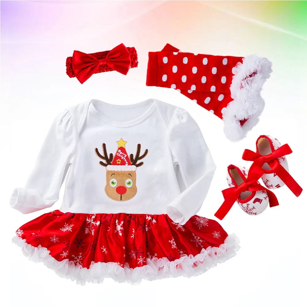 طفل ارتداءها طفل عيد الميلاد الغزلان فستان الوليد 0-3 أشهر S لطيف الرنة طويلة الأكمام ارتداءها الاطفال عيد الميلاد زي حفلة