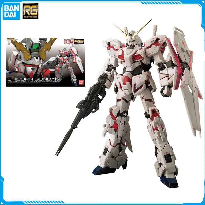 

In Stock Bandai RG 1/144 MOBILE SUIT RX-0 Unicorn GundamOriginal Model Anime Figure Model Toys Action Collection Assembly Doll