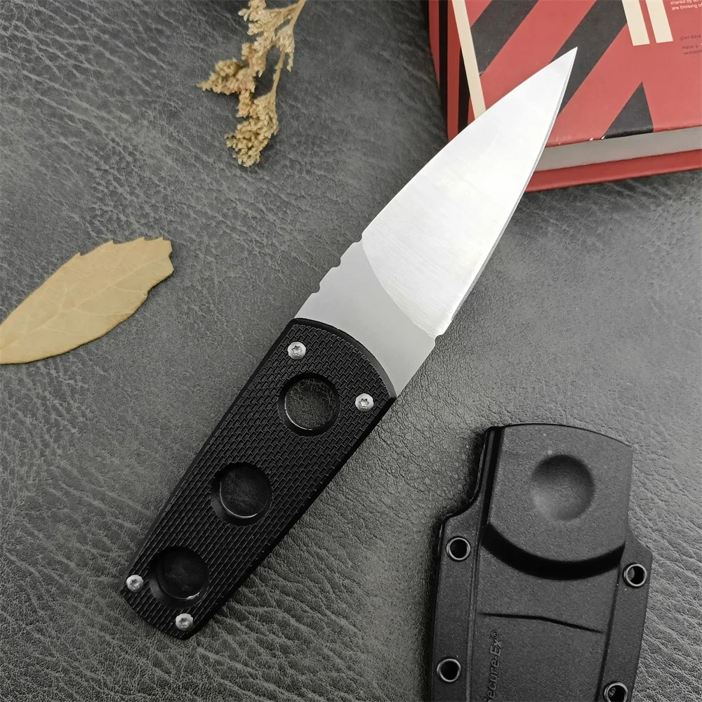 C/S 11SDT Secret Edge Neck Knife 440C Blade Black ABS Plastic Handle Hunting Hiking Survival Everyday Carry Knives for Gift