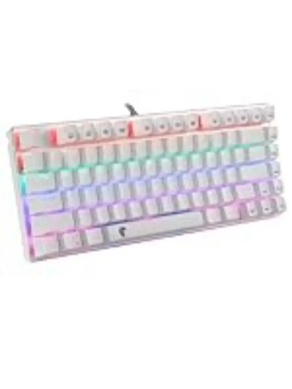 HUO JI Z-88 RGB Механическая игровая клавиатура, компактная металлическая панель, 81 клавиша, с возможностью горячей замены для Mac, ПК, серебристая и белая