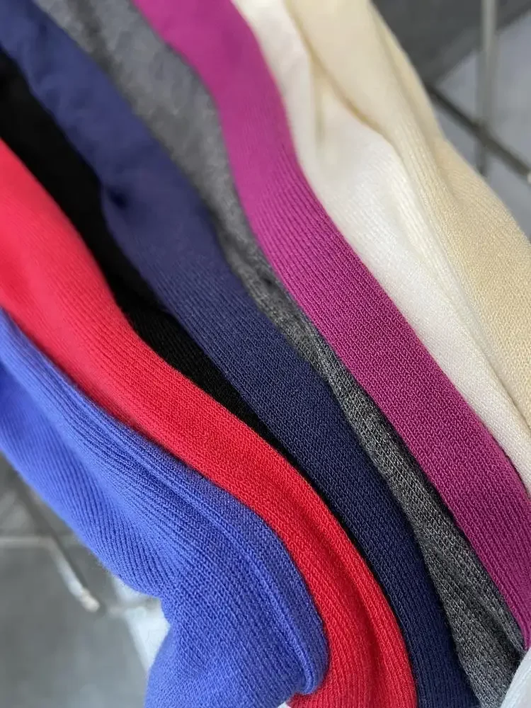 Thin Soft American Long Sleeve T-shirt High Stacked Neck Tight Perspective Bottom Shirt Women's Slim Fit Tops Sexy Streetwear