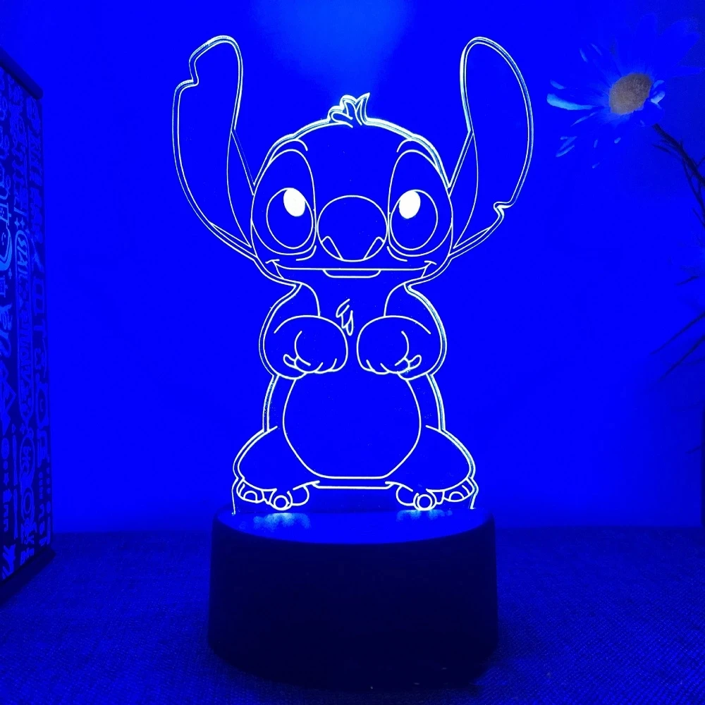 Stitch 3D LED night light with remote control and intelligent touch sensor 16 colorsused for ChristmasToy birthday gifts