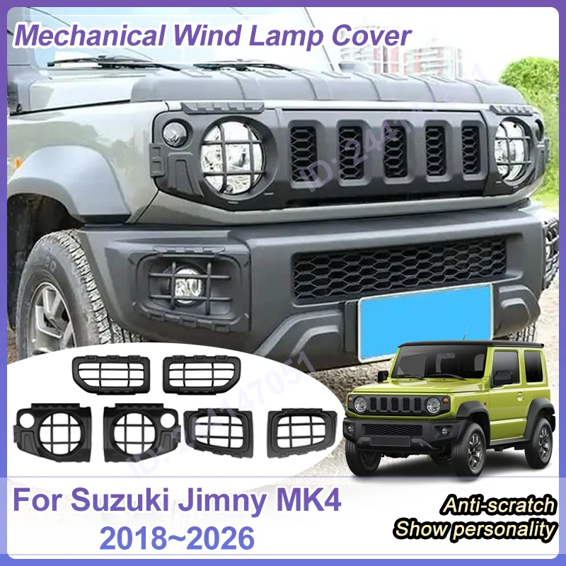 

Car Headlight Taillight Protection Cover For Suzuki Jimny MK4 Accessories 2018~2026 Fog Light Frame Sticker Auto Part Decoration
