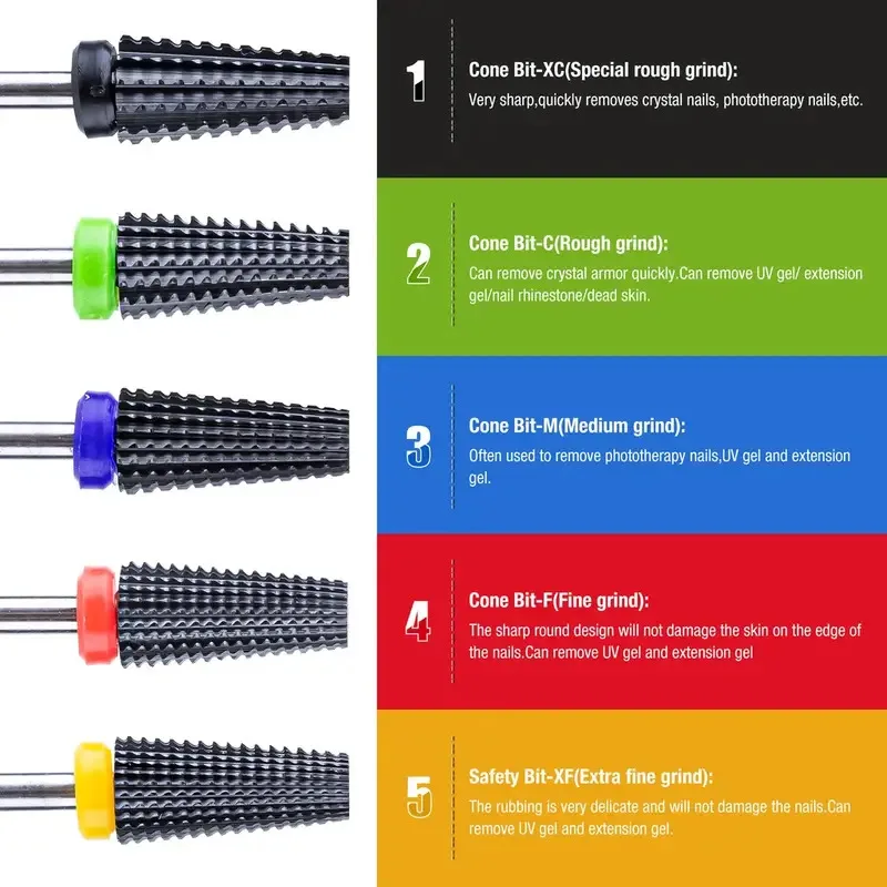 3 IN 1 Ceramic Nail Drill Bits Cuticle Nail File And Removal Gel Acrylic Nail Art Tools For Nail Machine Manicure Pedicure