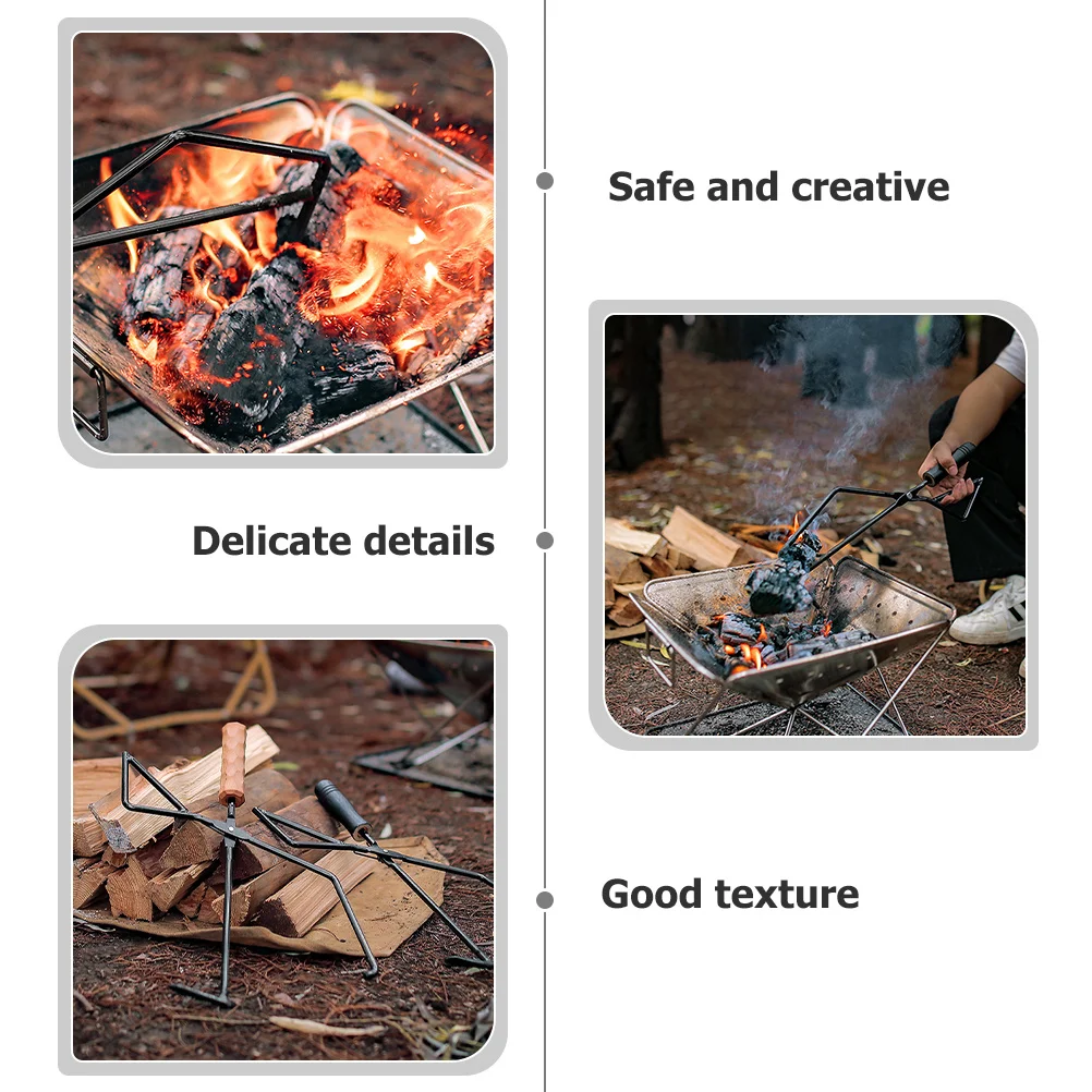 

Charcoal Tong Heavy Duty Metal Barbecue Stove Pit Tong Long Handle Outdoor Fire Pit Tool Camping Fireplace Accessories
