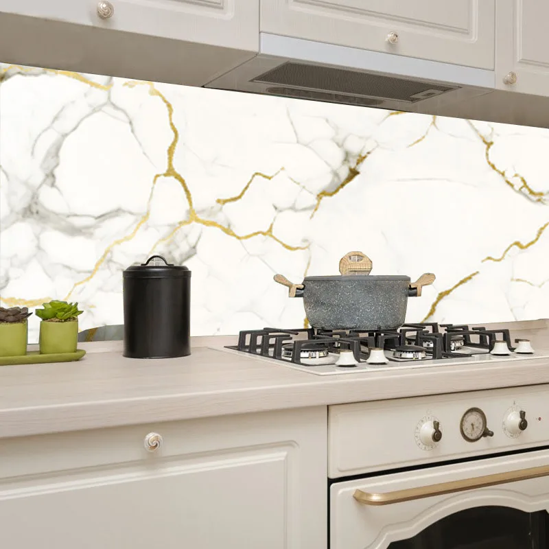 PVC Adhesive Wallpaper for Wall 40cm Peel and Stick Wallpaper Kitchen Waterproof and Oil Resistant Cooking Bench Sticker Home