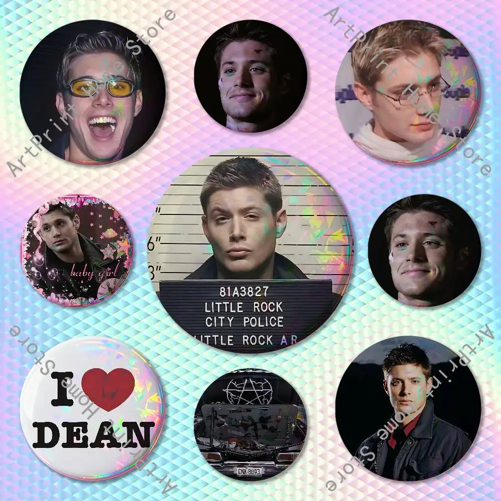 

Dean Winchester Enamel Pin Tinplate Round Brooch Cosplay Nijigen Otaku Culture Badges 58mm 44mm 32mm 75mm 25mm