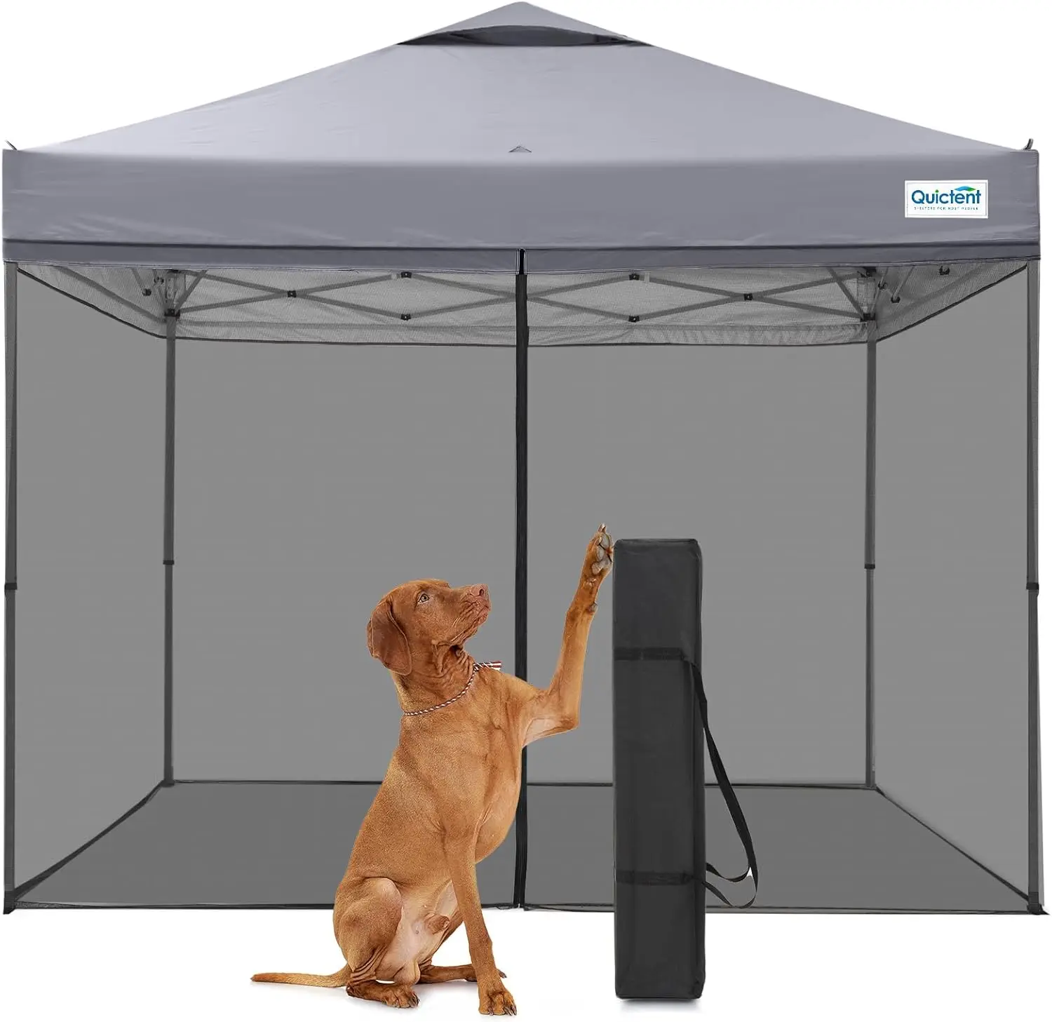 

Quictent 10x10 Pop Up Screened Canopy Tent, Instant Setup Gazebo for 1 Person with Netting, Portable Waterproof & UV Protection