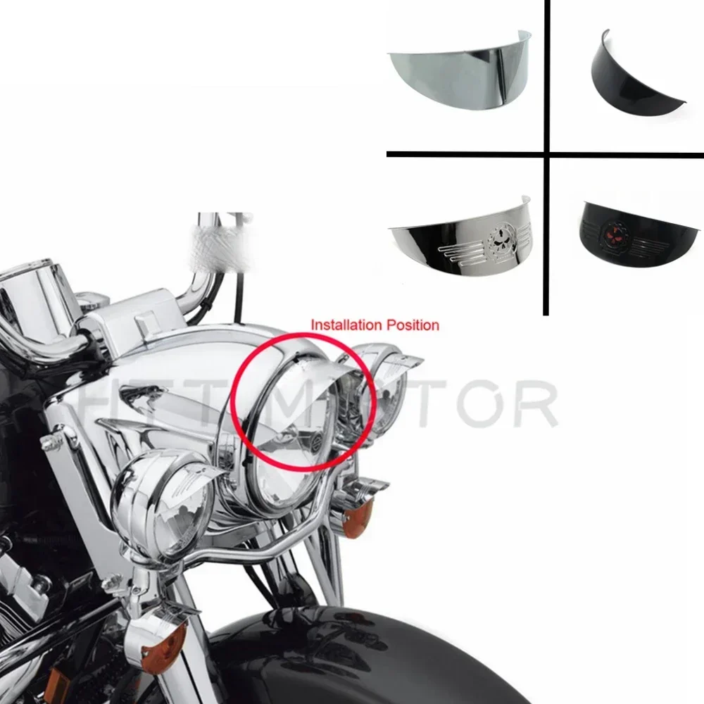 

Motorcycle Accessories 7'' Headlight Visor For Harley XL XLH FXR FX Yamaha Road Royal V Star Virago Honda Cruisers BLACK
