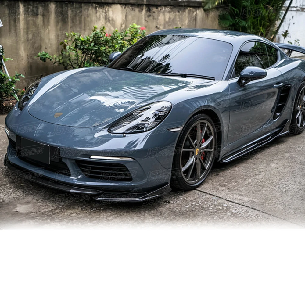 A S Style Carbon Front Bumper Lip Spoiler Aprons Splitters fit For Porsche Cayman 718 2016-2018(JSKPCCM16003)