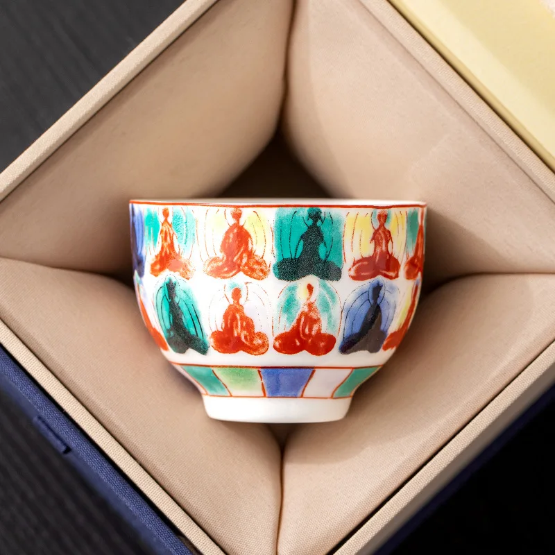 Ceramic Vientiane Buddha Sample Tea Cup Household High-grade Tea Cup Delicate Host Cup Individual Single Cup Tea