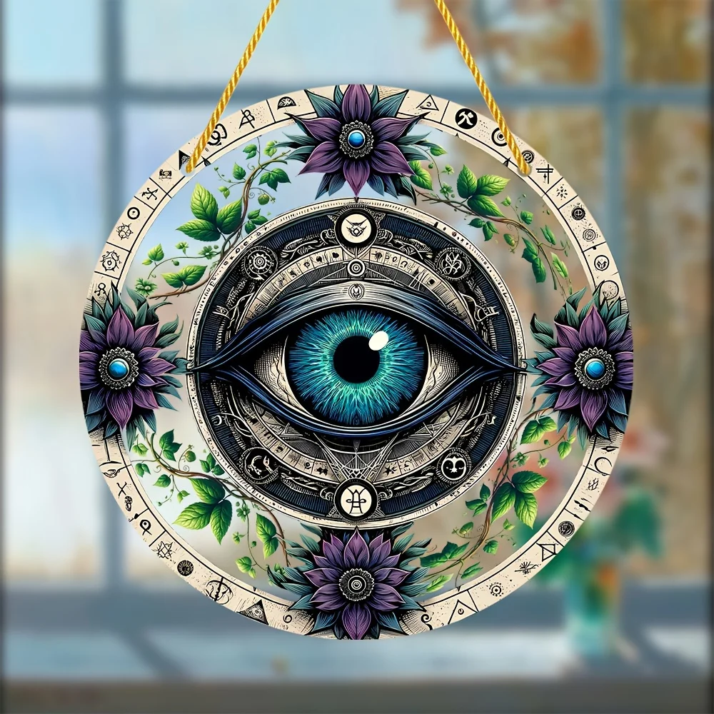 Strange symbols and mysterious evil eye signs,window hanging art decorative acrylic signs,whimsical decorative housewarming gift