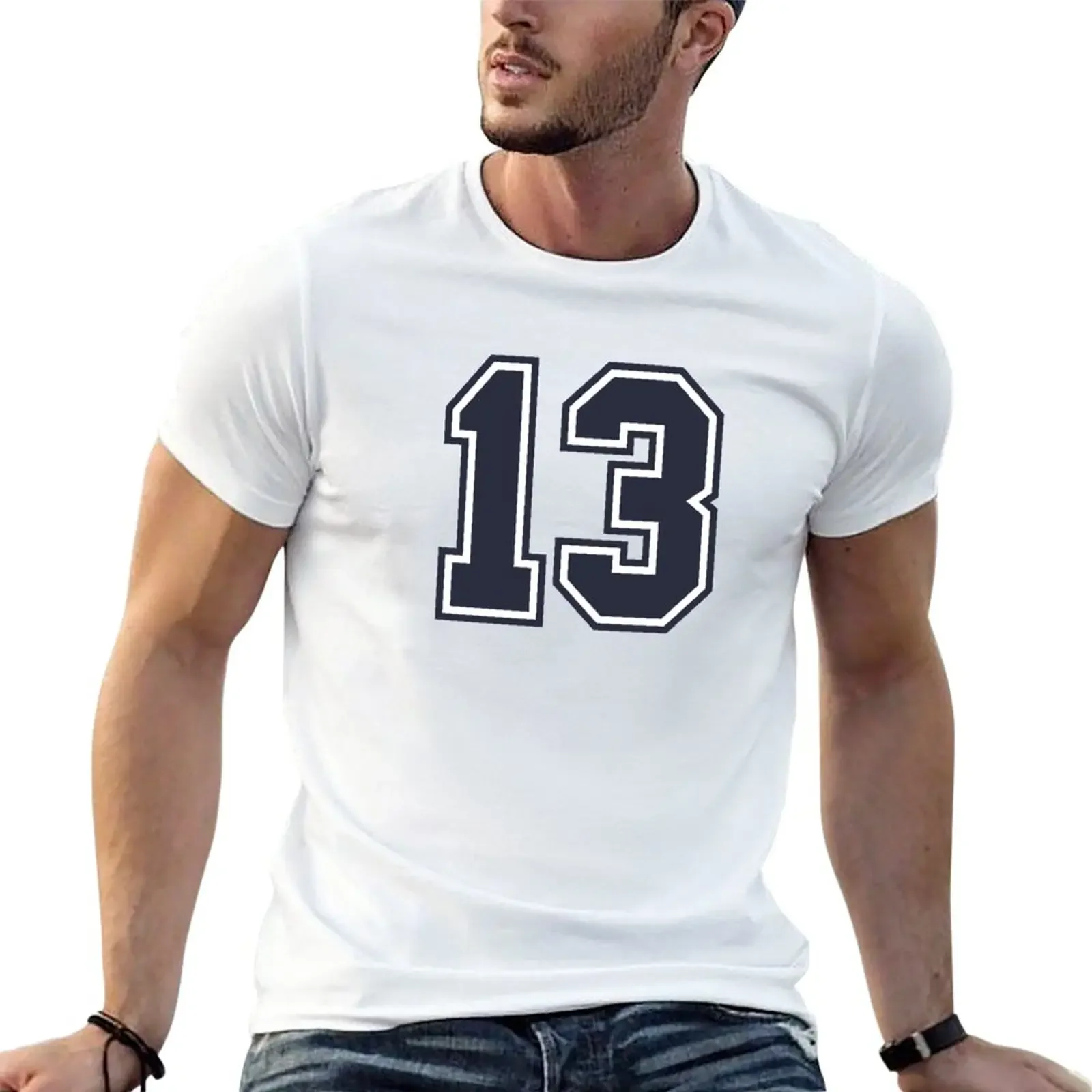 boys white t shirts mens funny t shirts Sweatshirt New 13 Sports Number Thirteen T-Shirt plain t-shirt anime customized t shirts