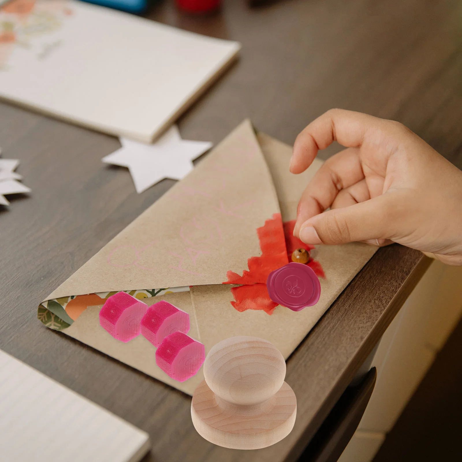 

6Pcs Wooden Stamp Handles Smooth Surface Comfortable Grip Easy Install Scrapbooking Accessories Stamp Handle Replacement