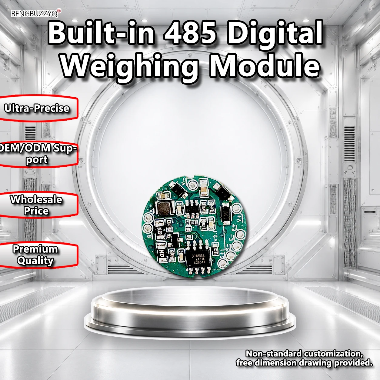 Built-in 485 Digital Weighing Transmitter Load Cell Amplifier Board 1/500000 Resolution Modbus Output