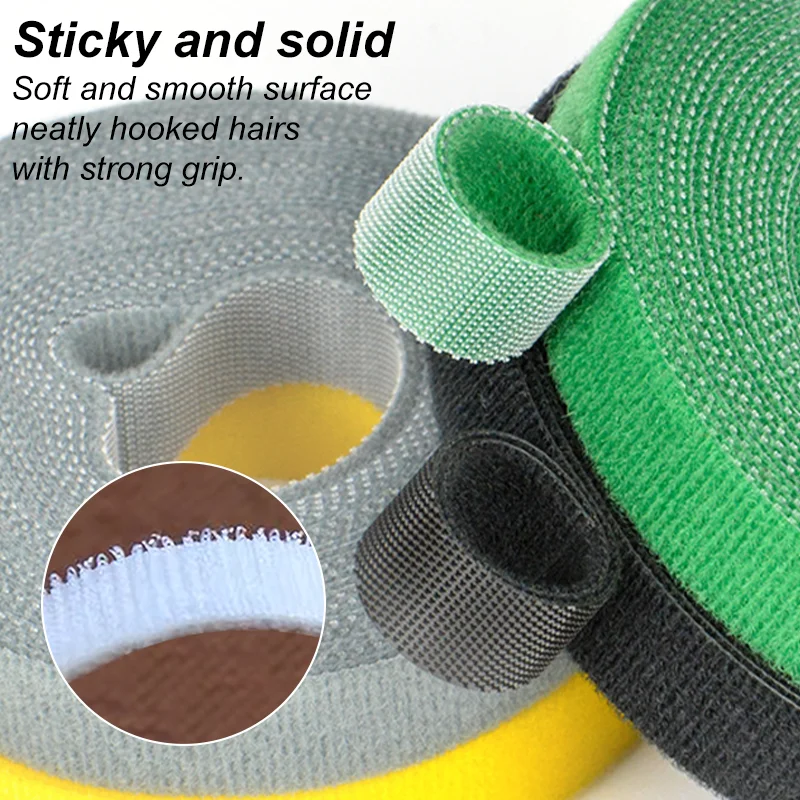 5 Rolls Nylon Plant Ties Reusable Green Garden Plant Bandage Cable Ties Self Adhesive Plant Fastener Tape for Tying Plants