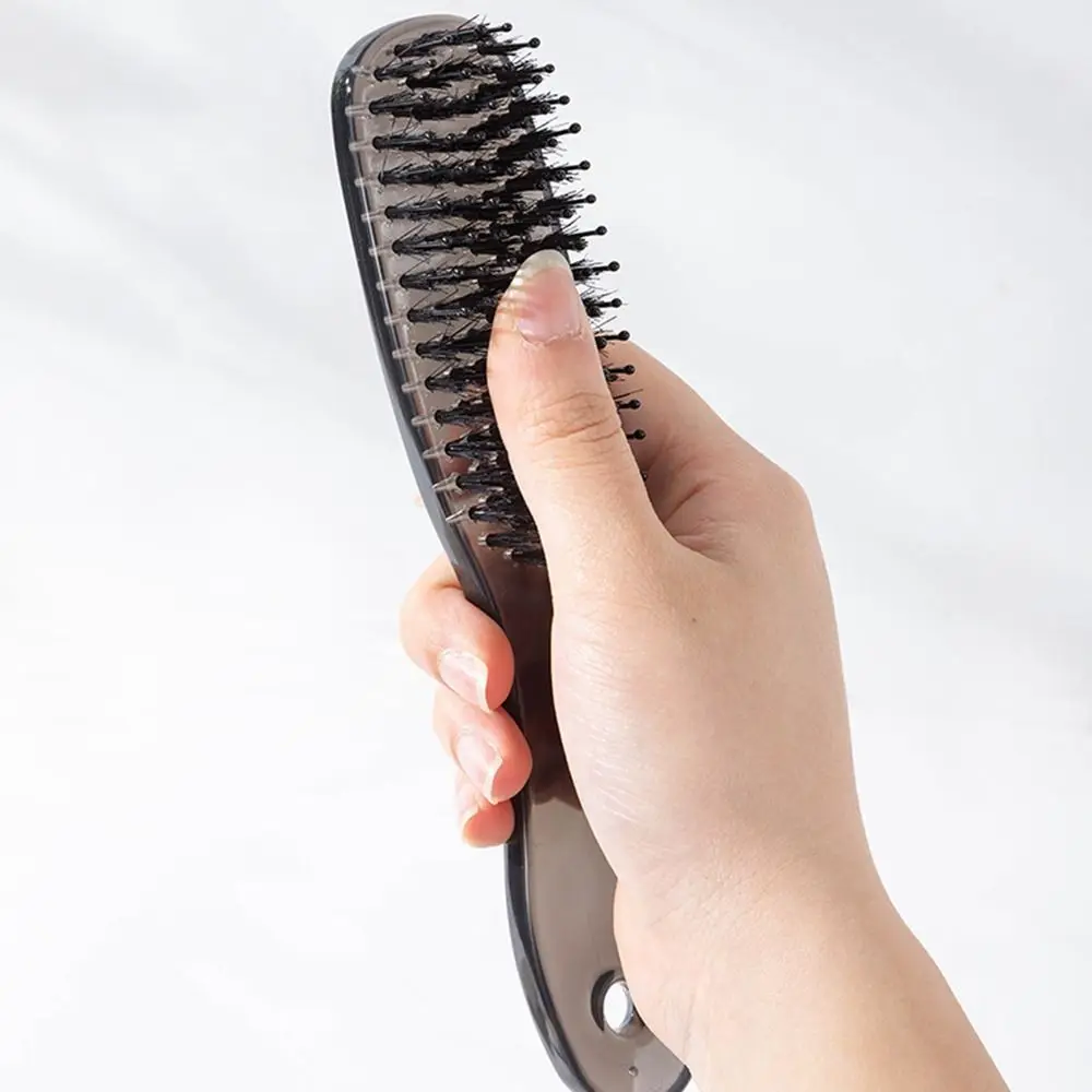 

Прочная прозрачная расческа из щетины кабана, против вьющихся пушистых расчесок для массажа кожи головы, разглаживающая щетка для женщин с длинными волосами