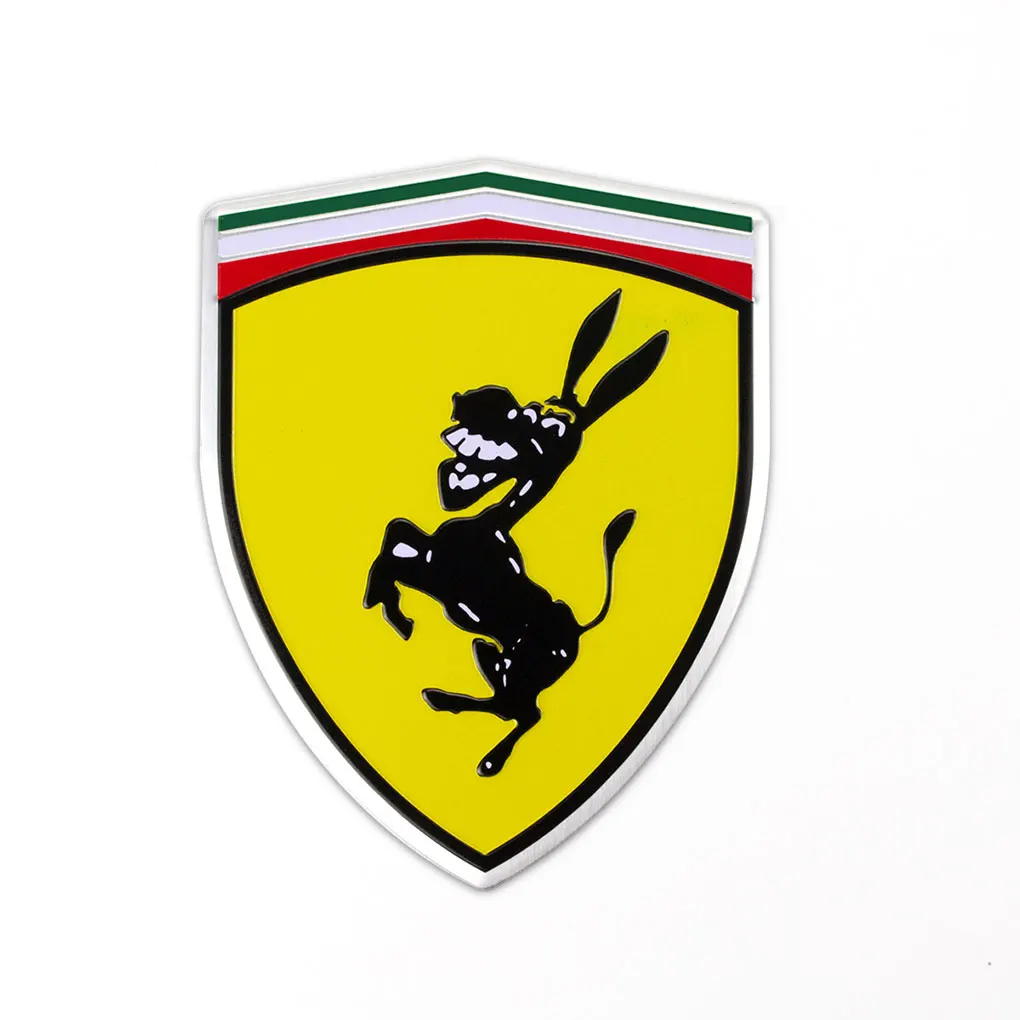 2 Pcs Car Sticker Donkey Pattern Reflective Self-adhesive Decal Decoration Shield Stickers Replacement for Ferrari