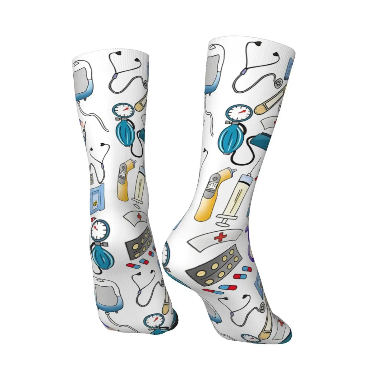 ممرضة الطبية موضوع الكرتون نمط الجوارب جوارب مضحكة الرجال عالية الجودة تسلق الجوارب الربيع الرسم مكافحة العرق الجوارب