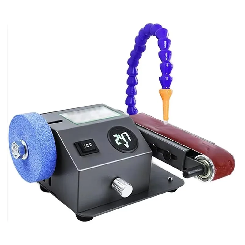 Electric Belt Sander Grinder 110V/220V Wet Dry DIY Polisher Knife Sharpener Disc Sander Machine for Home Workshop