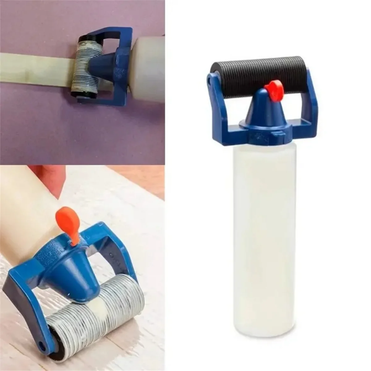 ABKO-2PCS Applicatore di colla Dispenser a rullo Bottiglia per applicatore in plastica PE Bottiglia di colla da 8 Oz per la lavorazione del legno Fornitura di vernici