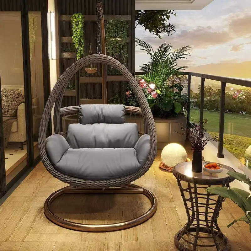 Hanging Basket Chair Swing Balcony Hanging Chair Leisure Hammock Double Outdoor Swing Patio Hanging Orchid Cradle Rattan Chair