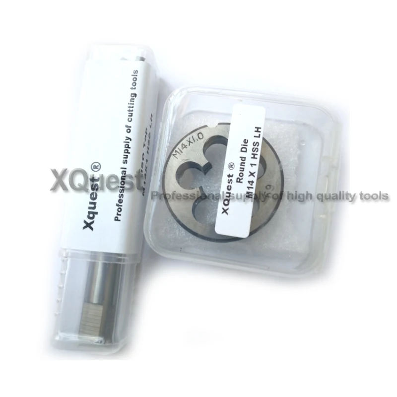 2PCS เมตริกซ้ายมือ Tap และ die ชุด M14 M14X2 LH ด้ายเครื่องก๊อกตัดรอบตาย M14X1.5 M14X1.25 M14X1 M14X0.75