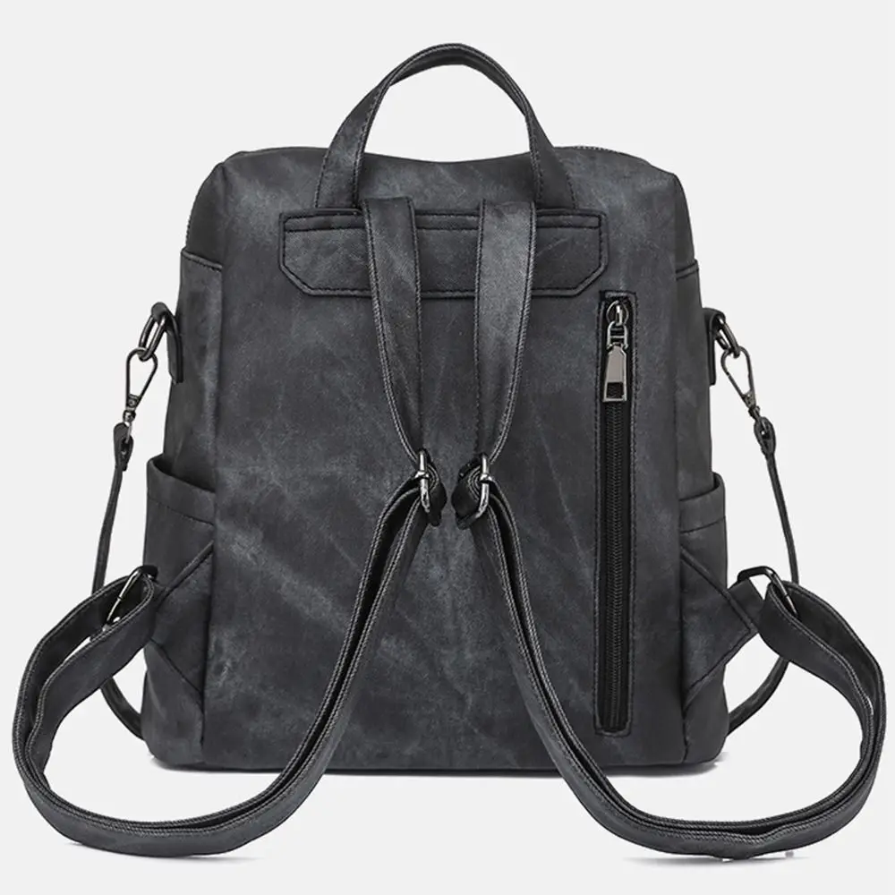 Lichtgewicht PU lederen laptoprugzak Multifunctionele kleurrijke crossbody schoudertas Waterdichte vintage computertas voor dames