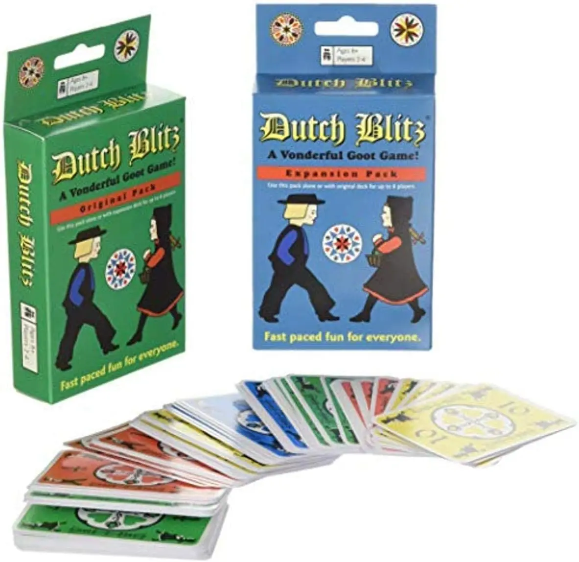 Dutch Blitz: חבילת קומבו מקורית ומורחבת, משחק קלפים מהיר לאריזת כרטיסים מתאים לכיף של כולם, פגישות משפחתיות נהדרות, קומבו