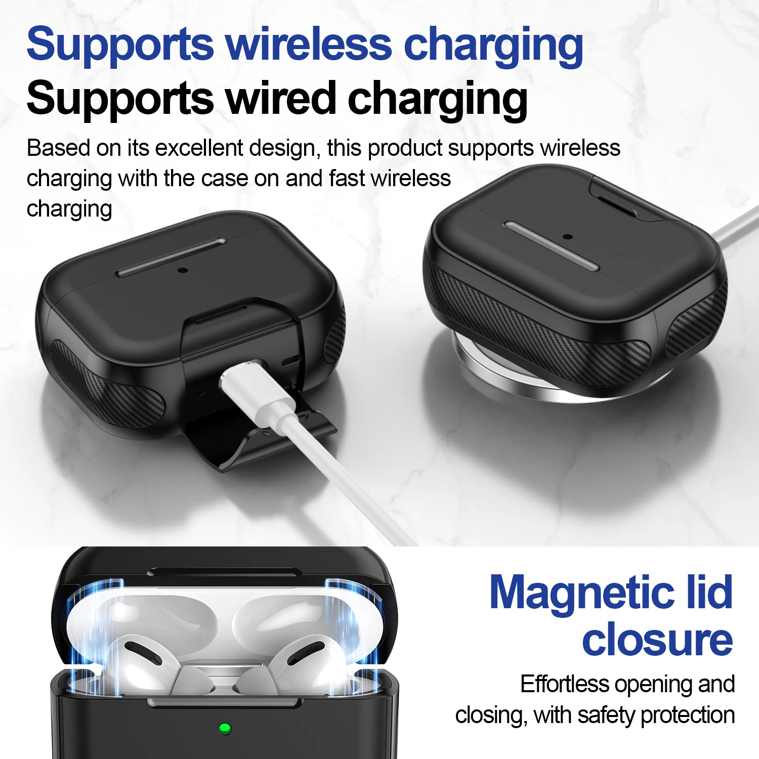 for AirPods Pro 3/4/Pro 2/Pro Compatible with MagSafe Protective Case Cover with Lanyard Phone Stand Design For Airpods 4/Pro 3