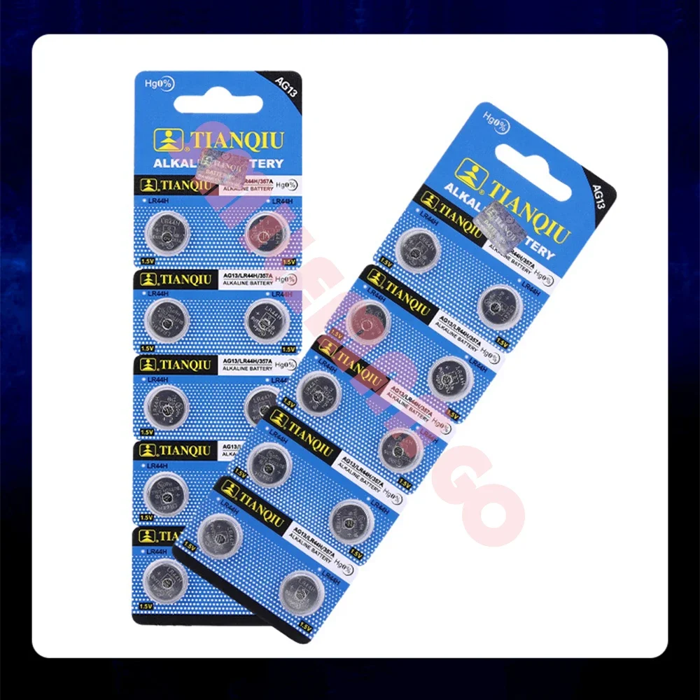 AG13 Button Cell LR44 A76 357 357A LR1154 SR1154 SR44 GP761.55V Button Battery For Watch Car Key Remote Control Electric Toy