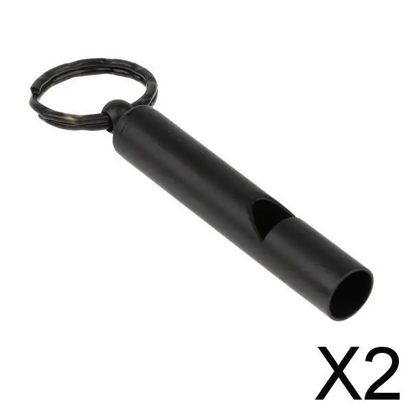 

2X Emergency Whistle Outdoor Survival Rust Proof Adventure Black