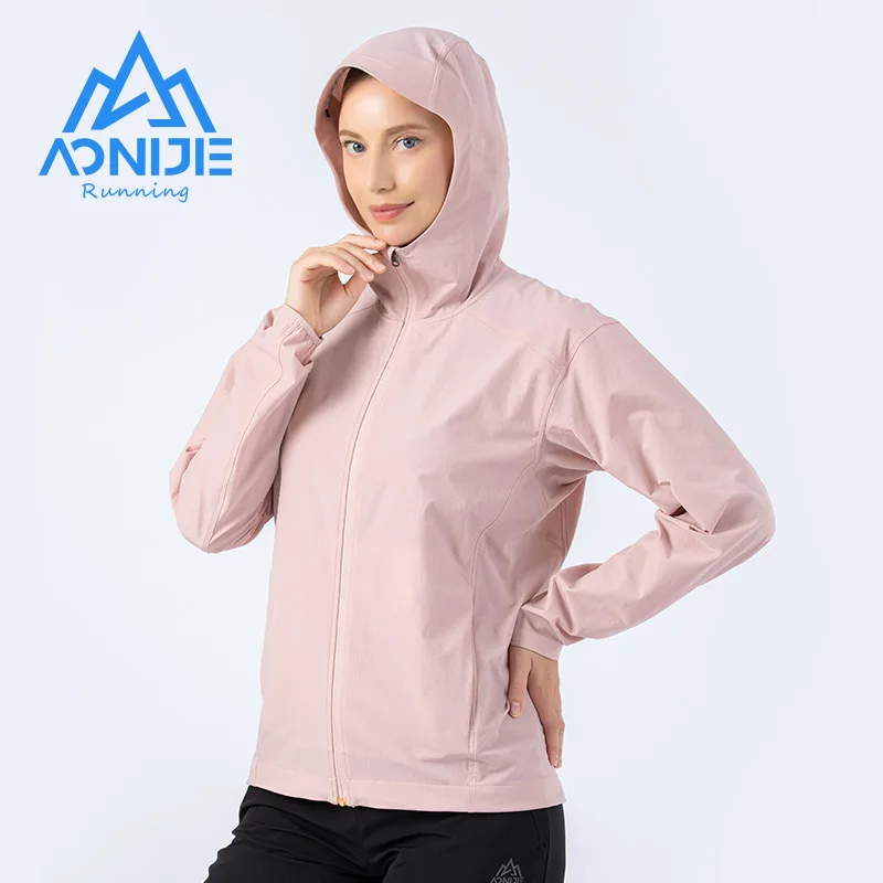 AONIJIE FW5136 Women Female Waterproof Sports Thin Jacket Windbreak Hooded Coat Breathable For Gym Running Hiking