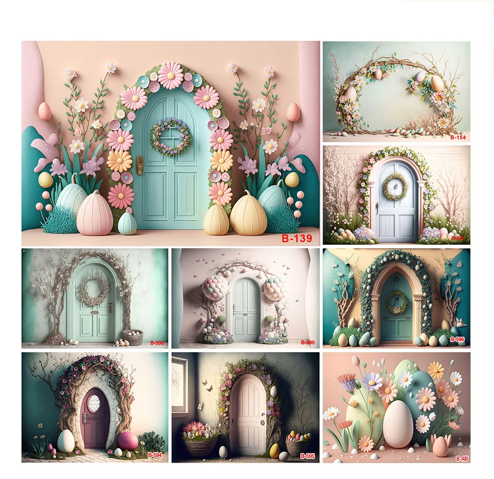 용수철 토끼 토끼 잔디 배경 베이비 샤워 파티 장식 배너 스튜디오 사진 촬영용, 행복한 부활절 배경