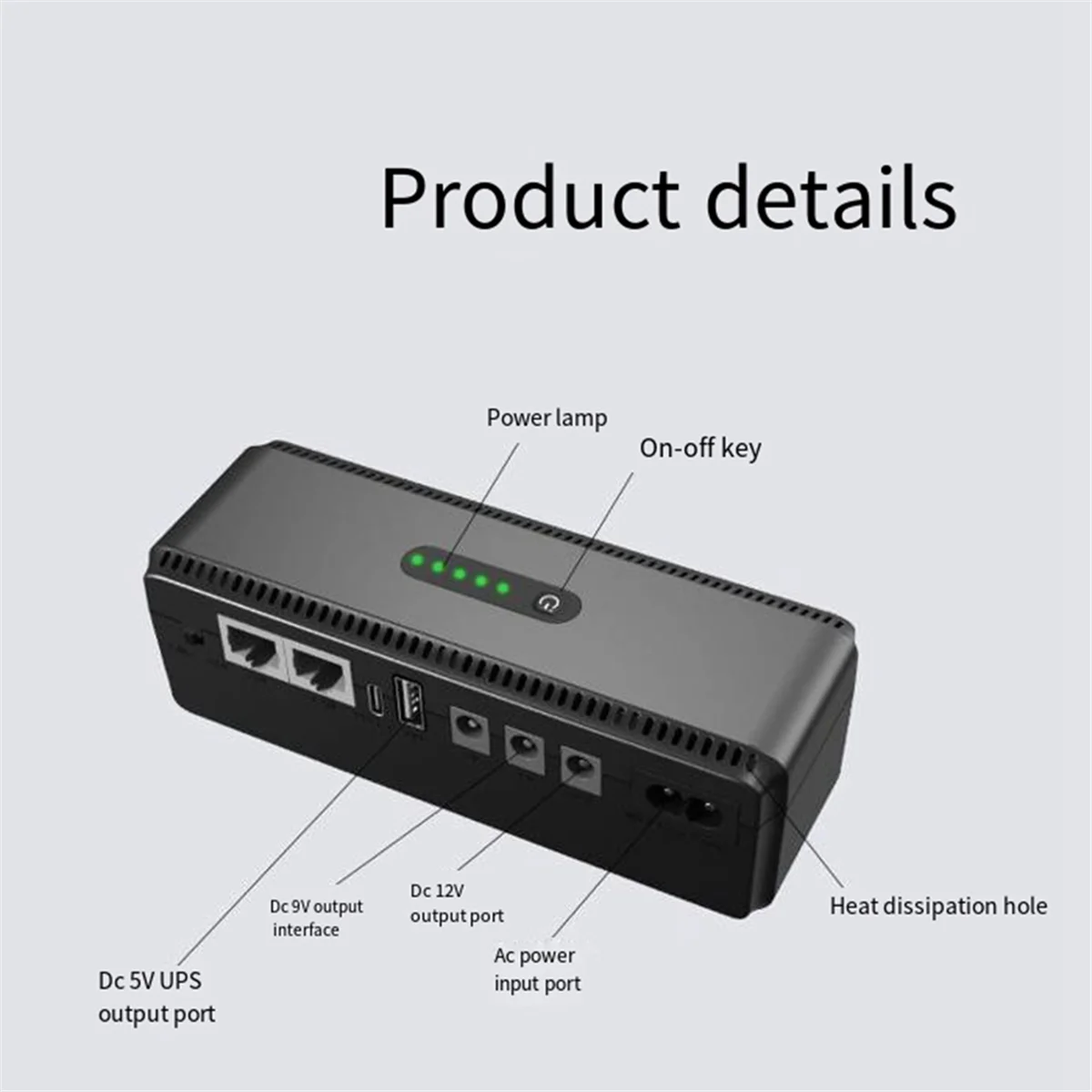 Imagem -03 - Fonte de Alimentação Ininterrupta dc Backup Power Router Modem Óptico Adaptador Embutido Poe 5v 9v 12v Plug Eua Mini Ups