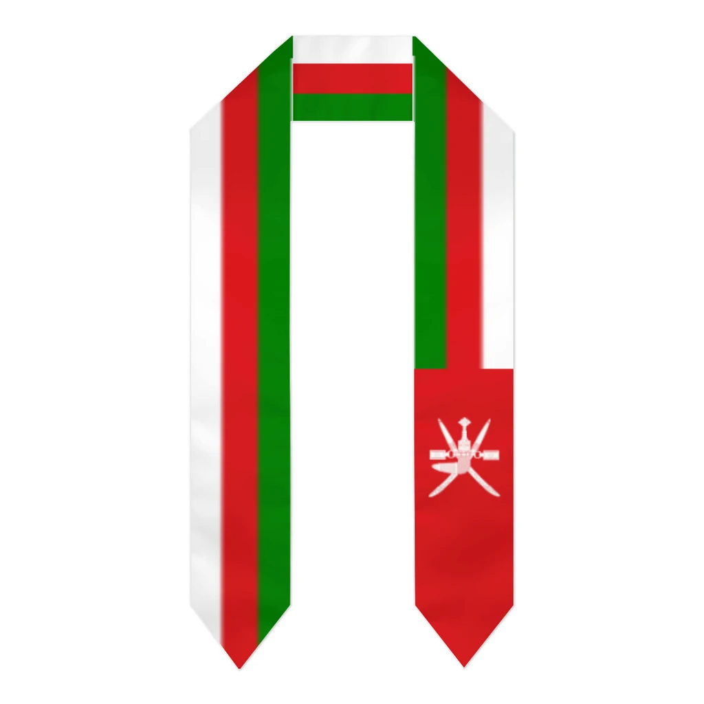 

Custom Name Or Logo Oman Flag Scarf Graduation Stole Sash International Study Abroad Class of 2023 Shawl