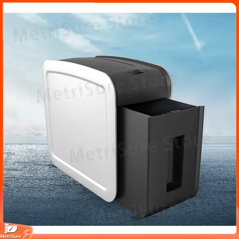 Mini Cross Cut Paper Shredder 12L Capacity 8 Sheets per Pass P4 Security Level for Office Home SOHO Use Shreds Documents CDs