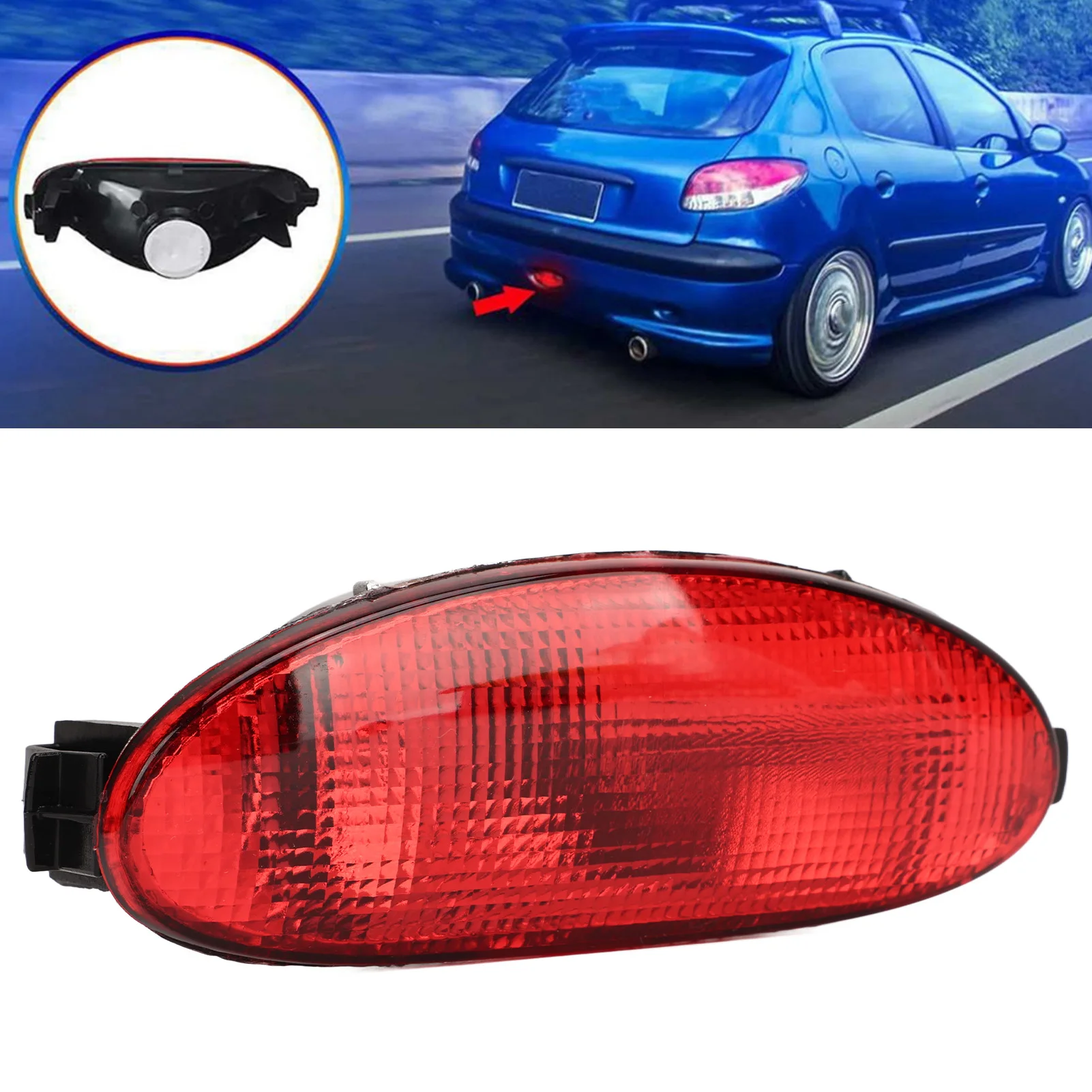 Rear Fog Light Lamp 6351K5 Low Energy Consumption High Brightness Long Lasting Replacement For Peugeot 206 206CC 206 Hatchback