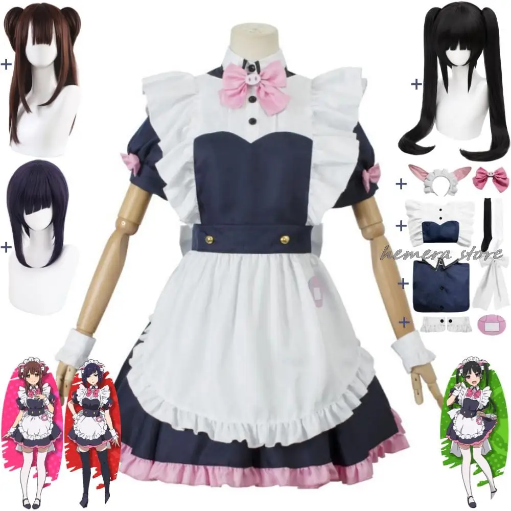 

Anime Akiba Maid War Wahira Nagomi Mannen Ranko Hiiragi Yume Cosplay Costume Wig Sexy Woman Uniform Halloween Suit