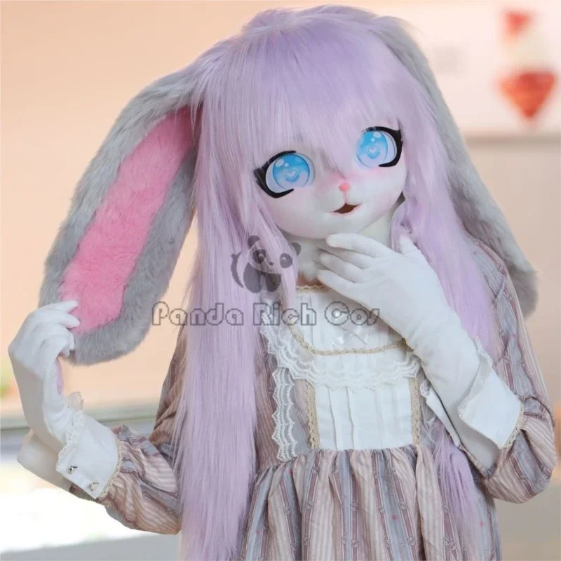 Fursuit Kigurumi mask cosplay furry costume sweet Lolita layer ear rabbit animal doll Kig promo head base fursuit cosplay costum