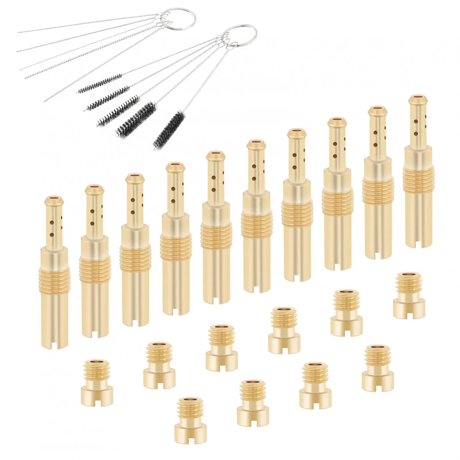 20pcs/lot Include 10pcs Slow Jets 10pcs Main Jets Carburetor Nozzles Modified Kit Fit for Keihin PE with 5pcs Cleaning Needles