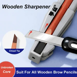 Wooden Eyebrow Pencil Sharpener for Chisel Tip No Broken Core Easy Manual Sharpener Compatible with All Wooden Brow Pencils
