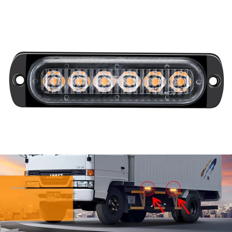 

6 LED Car Strobe Warning Light Grill Flashing Breakdown Emergency Light Car Truck Trailer Beacon Lamp LED Side Light For Cars