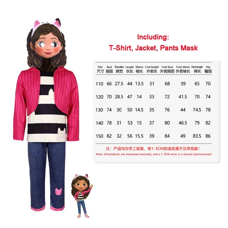 Casa de muñecas de Gavby, vestido para niña, chaqueta, camiseta, máscara, casa de muñecas Gabby de Halloween, disfraz de cosplay de Carnaval, conjunto de fiesta de cumpleaños para niño y niña