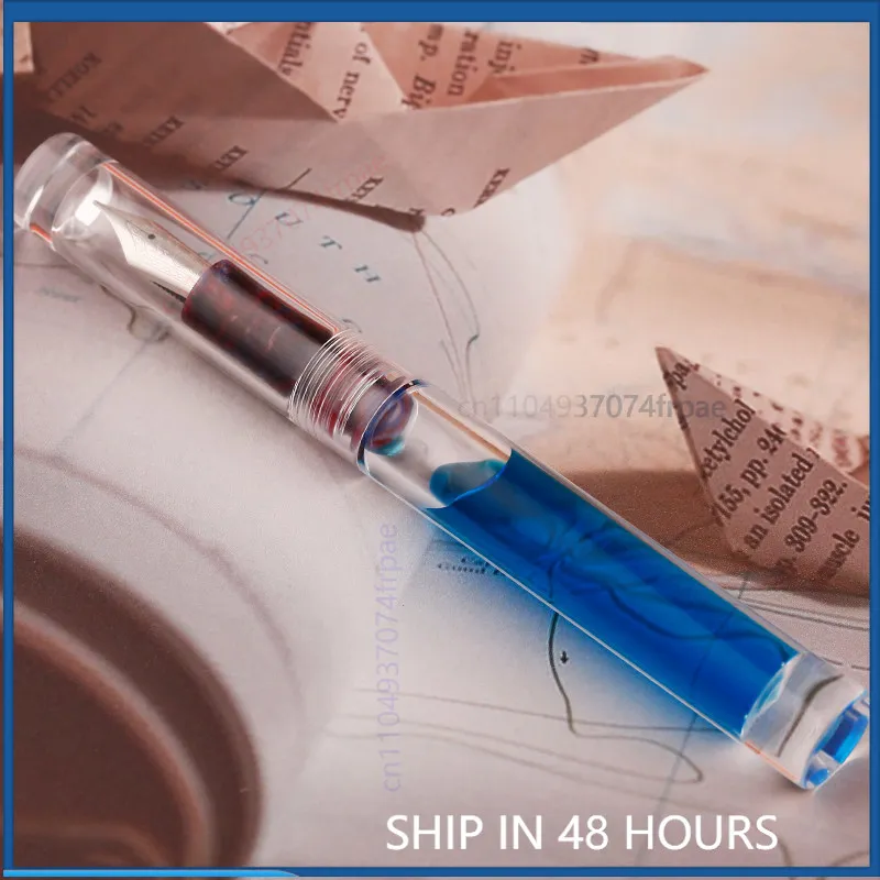 for-majohn-c1-clear-resin-fountain-pen-dual-ink-filling-stainless-nib-color-ink-demo-drawing-calligraphy-stationery