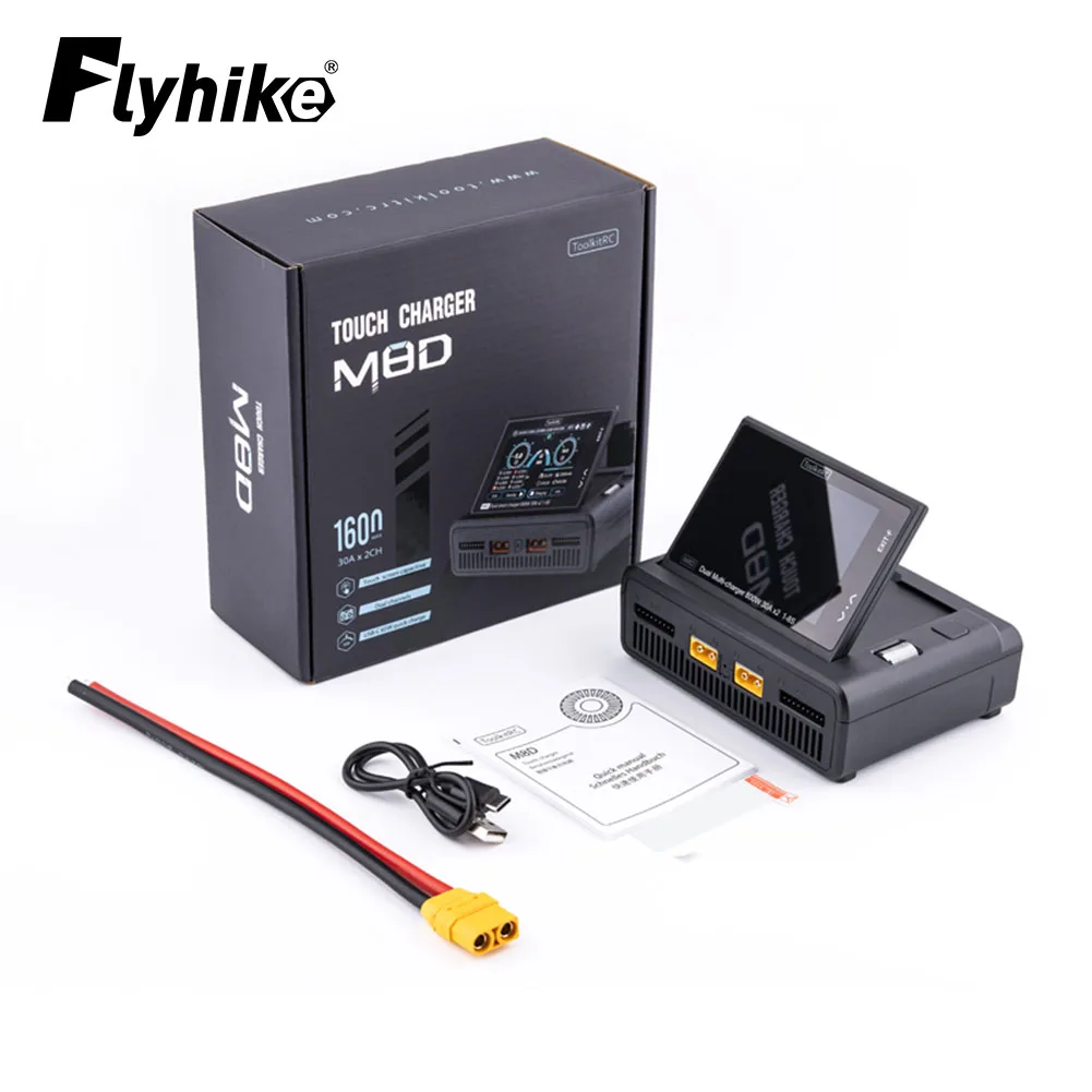 

ToolkitRC M8D 1600W 50A DC Balance Touch Screen Charger 65W Fast Charge Dual Channels for 1-8S Lipo Battery